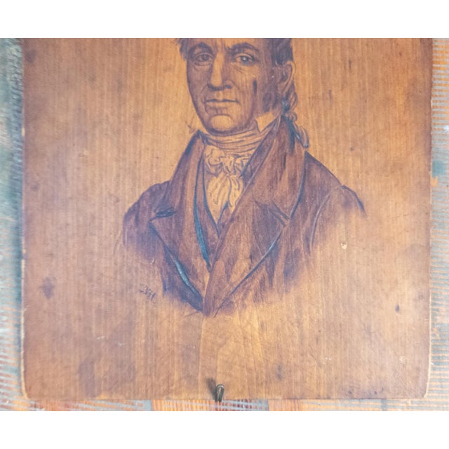 American 19th Century American Pyrography Portrait of a Gentleman by Robert Ball Hughes For Sale - Image 3 of 8