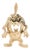 Small Tazmanian Devil Charm, 14k Yellow Gold, Length .75 In For Sale
