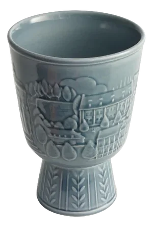Scandinavian Modern French Blue Vase by Gunnar Nylund for Rörstrand, 1950