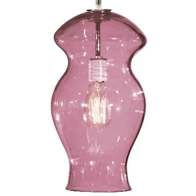 Sol Pendant Light from the Versuvius Collection in Rose Quartz For Sale In New York - Image 6 of 6