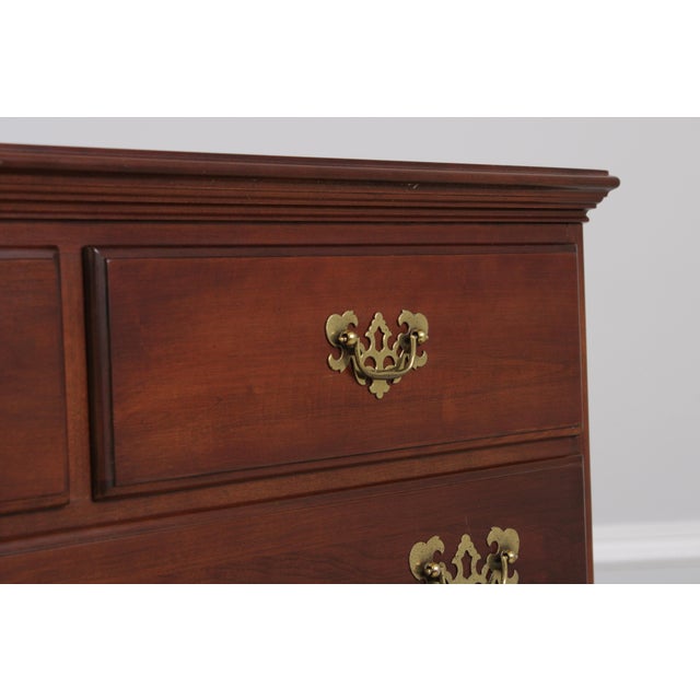 Ethan Allen Cherry Georgian Court Tall Chest on Chest For Sale - Image 10 of 15