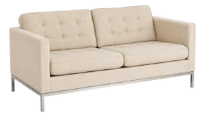 Vintage Florence Knoll Relaxed Two-Seater Sofa Neutral Ivory