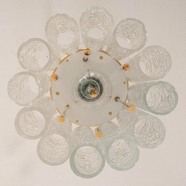 Petite Murano Glass Tubes Pendant Light by Doria, Germany, 1960s, Set of 2 For Sale - Image 4 of 9