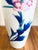 Japanese Handpainted Porcelain Vase With Pink and Blue Flower Decoration For Sale - Image 4 of 9