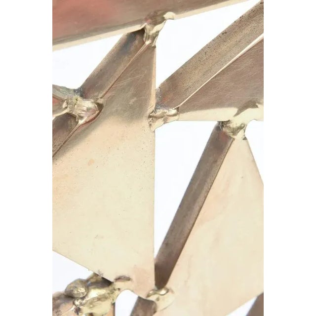 Signed Chevalier Brass Geometric Sculpture French 1960's For Sale In Miami - Image 6 of 10