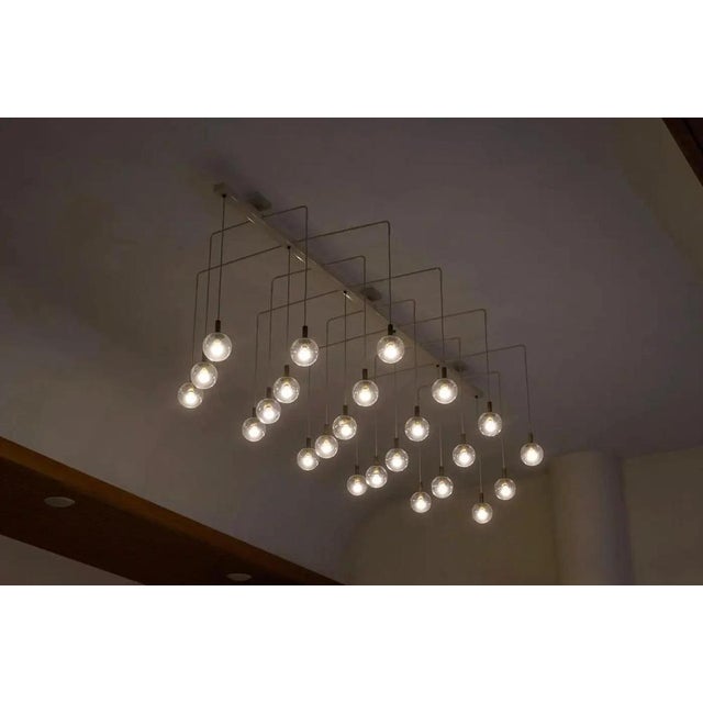 Mid-Century Modern Chandelier in Metal and Patinated Brass, 1950s For Sale - Image 6 of 15