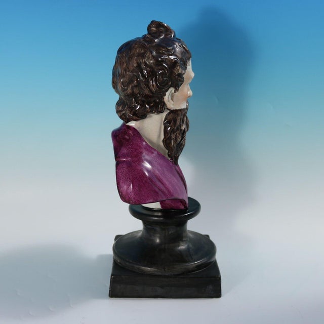 Ceramic Victorian Staffordshire Pottery Bust of Plato For Sale - Image 7 of 15