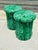 Mushroom Stools Upholstered in Faux Malachite Fabric For Sale In Charleston - Image 6 of 7