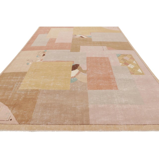 1960s Vintage Zeki Müren Rug, Pink and Beige-Brown Geometric Patterns - Rug & Kilim For Sale - Image 5 of 8