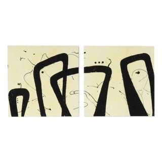 Fabio Colombo, People, Acrylic, Set of 2 For Sale