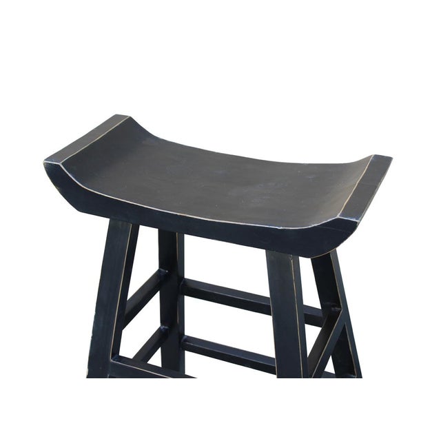 Black Solid Wood UShaped Bar Stool Chairish