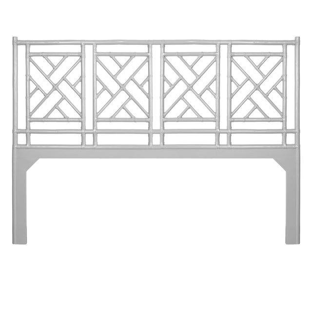 Chippendale Headboard California King - Light Gray For Sale In West Palm - Image 6 of 6