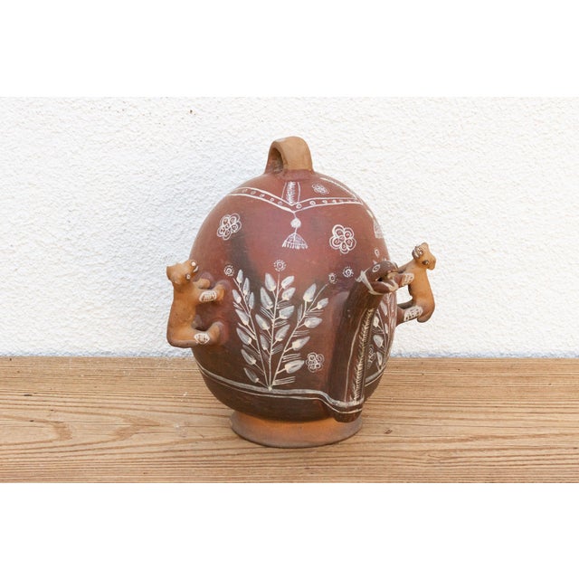 1950s Vintage Terracotta Peruvian Clay Pitcher For Sale - Image 5 of 10