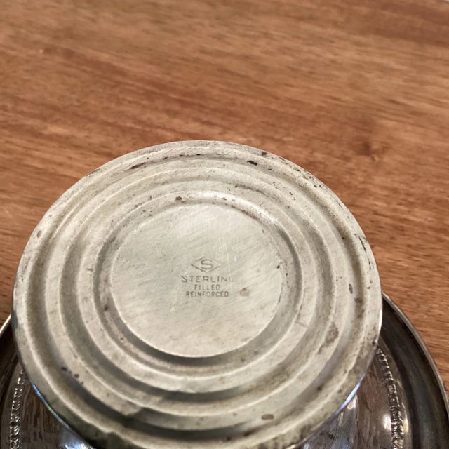 Antiques Sterling Filled Reinforced Pedestal Compote/Bowl & Spoon For Sale - Image 9 of 13