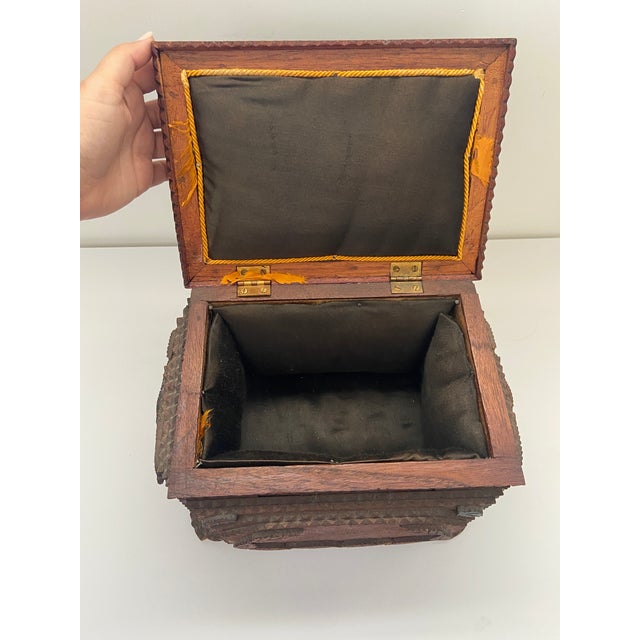 Folk Art Early 20th Century Tramp Art Box For Sale - Image 3 of 3