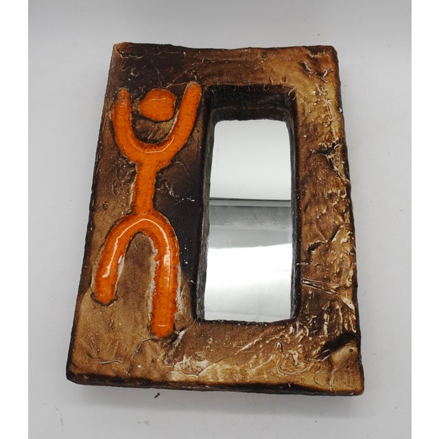 Mid-Century Modern French Ceramic Mirror, 1960s For Sale - Image 6 of 16