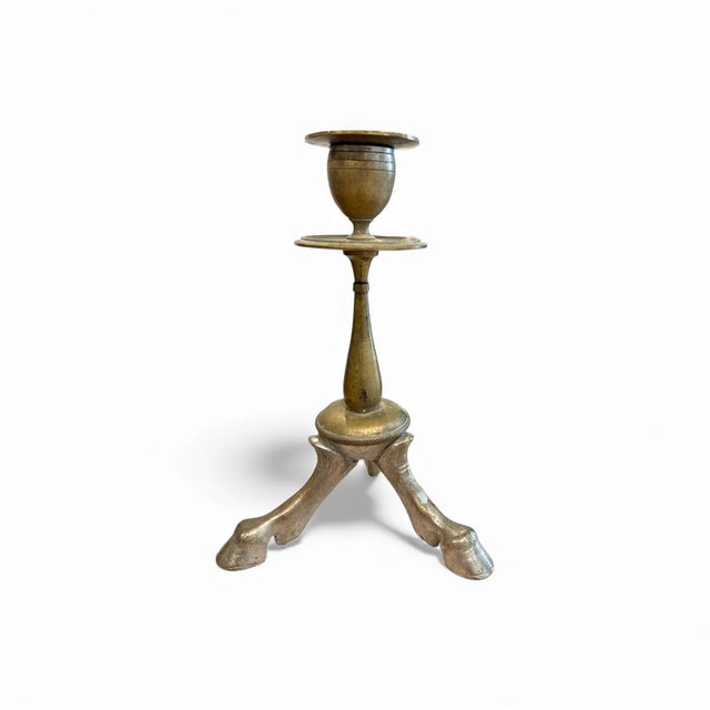 19c PairFrench Bronze Hoof Candlesticks For Sale - Image 4 of 4