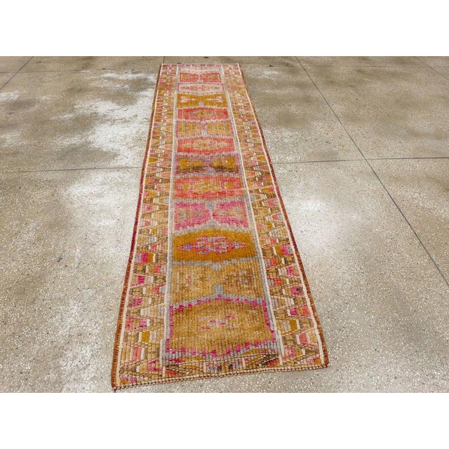 Beige Galerie Shabab Collection Mid-20th Century Turkish Anatolian Runner For Sale - Image 8 of 10