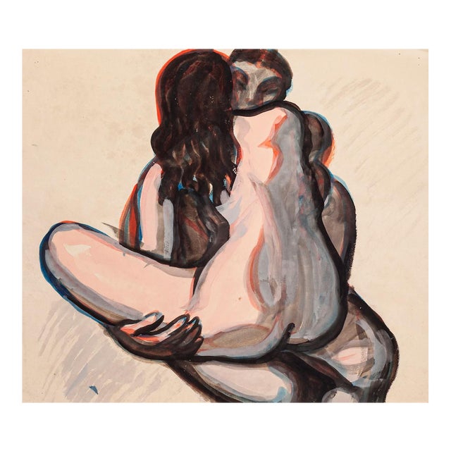 Couple - Original Watercolor - 1950 ca. 1950 ca. For Sale