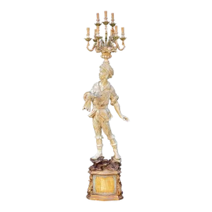 Antique Italian Figural Standing Candelabra Floor Lamp