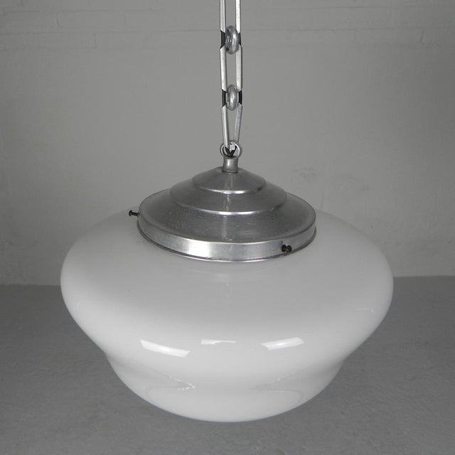 Art Deco Hanging Lamp on Aluminum Chain, 1930s For Sale - Image 14 of 14