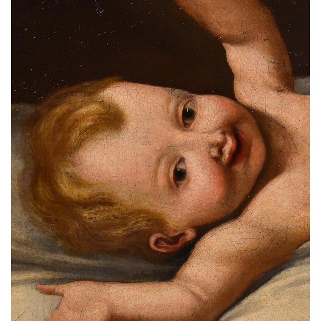 Lombard Artist, Baby Jesus, 1650, Oil on Canvas, Framed For Sale - Image 8 of 11