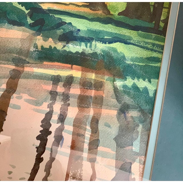 Vintage Watercolor ‘Trees, Water’ Artist Signed, Framed For Sale In San Antonio - Image 6 of 10