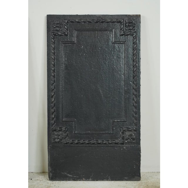 French The Plaza Hotel French Black Cast Iron Fireback Set For Sale - Image 3 of 16