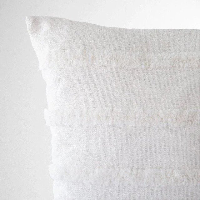 Contemporary Contemporary Cream Tufted Striped Pillow Cover 20" X 20" For Sale - Image 3 of 6