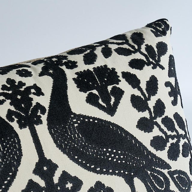 Schumacher Schumacher Pavone Velvet 20" Lumbar Pillow in Carbon For Sale - Image 4 of 5