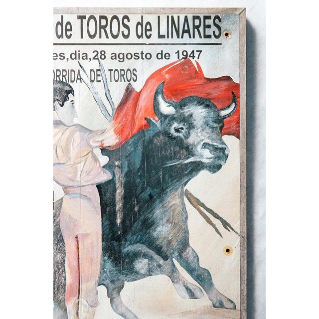 1940s Historic Hand-Painted Manolete's Final Bullfight Sign, 1947 For Sale - Image 5 of 10