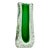 Hand Blown Murano Fluid Vase in Clear With Emerald Green and Bubble Details For Sale