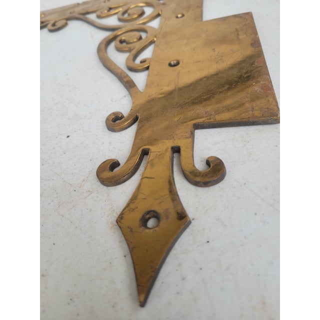 Victorian Antique Ornate Solid Brass Architectural Corner Braces, Set of 4 For Sale - Image 3 of 15