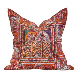 Oni Rajasthani Embroidered Decorative Pillow For Sale