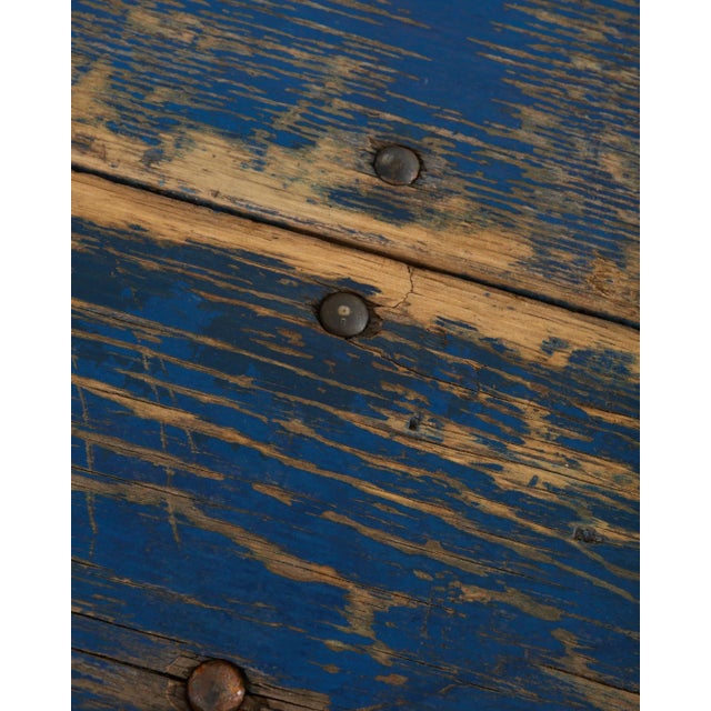 19th Century French Industrial Style Pine Iron Dining Table For Sale - Image 11 of 13