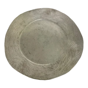 1990s Mariposa Swirl Wood Bark Design Cast Aluminum Serving Platter