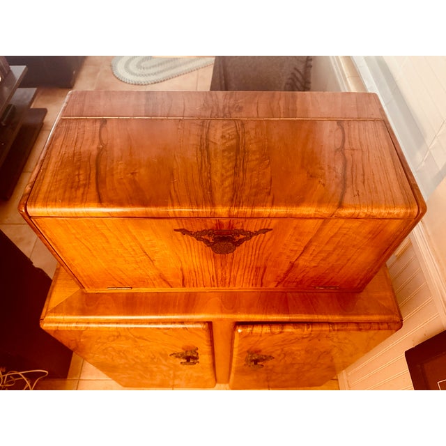 1960 Art Deco Rivington London Walnut Cocktail Cabinet For Sale - Image 4 of 7
