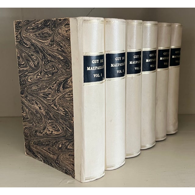 Guy De Maupassant French Tromp l'Oeil Faux Fine Bindings Hollowed Out Books to Conceal or Hide Treasures For Sale - Image 11 of 12