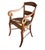 French Scroll Armchair With Rush Seat and Saber Legs For Sale - Image 4 of 12