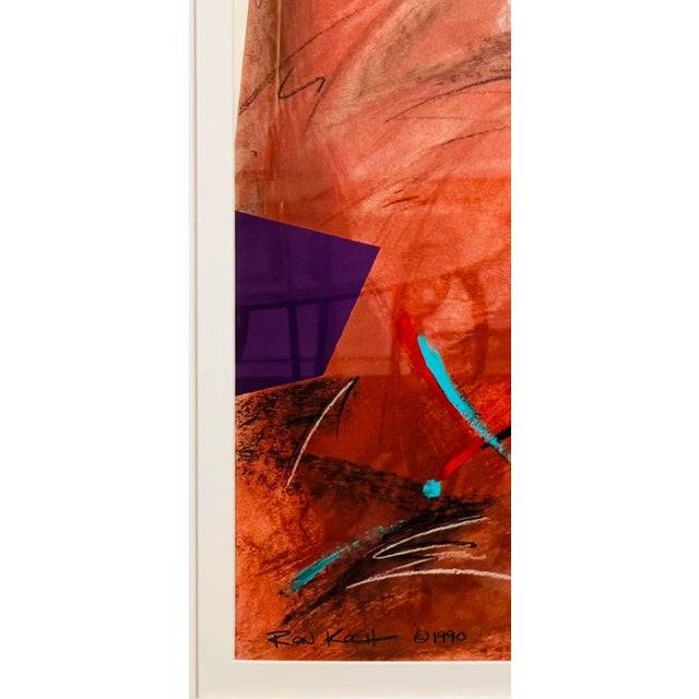 Colorful Abstract Angles and Triangles Painting For Sale - Image 4 of 7