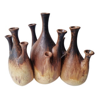 Handmade Studio Ceramic Vase, 1980s For Sale