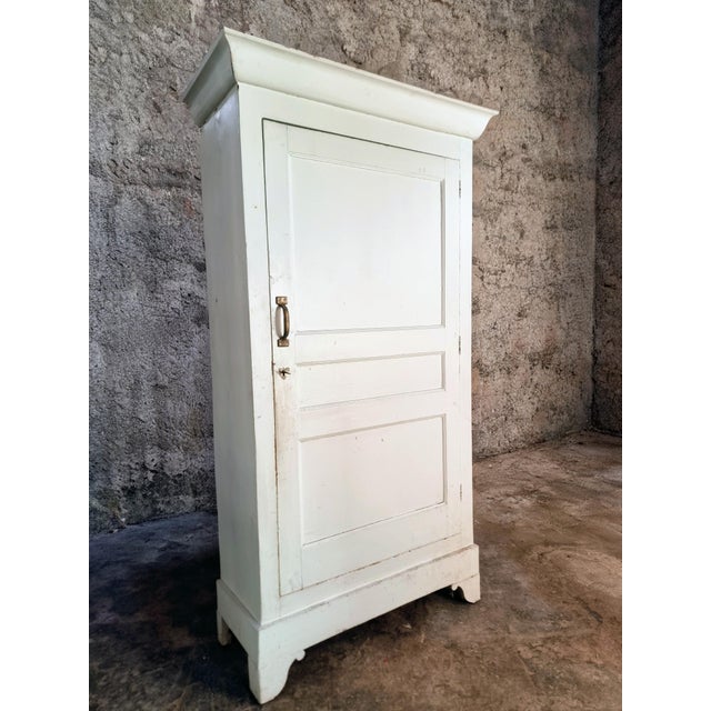 Antique French Pine Cabinet in Off-White Paint, 1900-1920 For Sale - Image 15 of 15