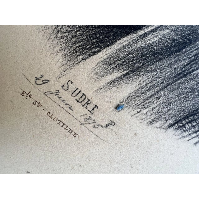 Large Drawing Sacred Heart of Jesus Christ, 19th Century For Sale - Image 6 of 8