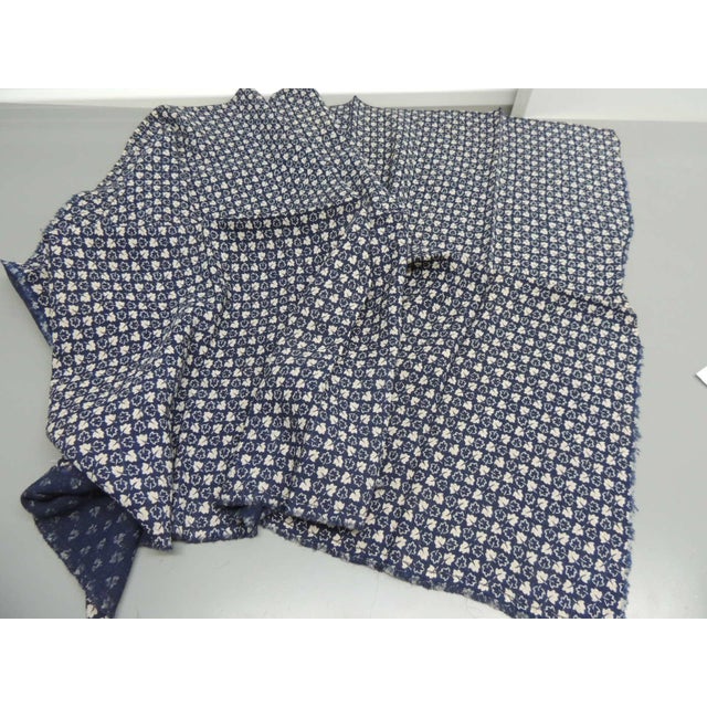 Boho Chic Vintage Blue and White Printed Fabric Panel For Sale - Image 3 of 5