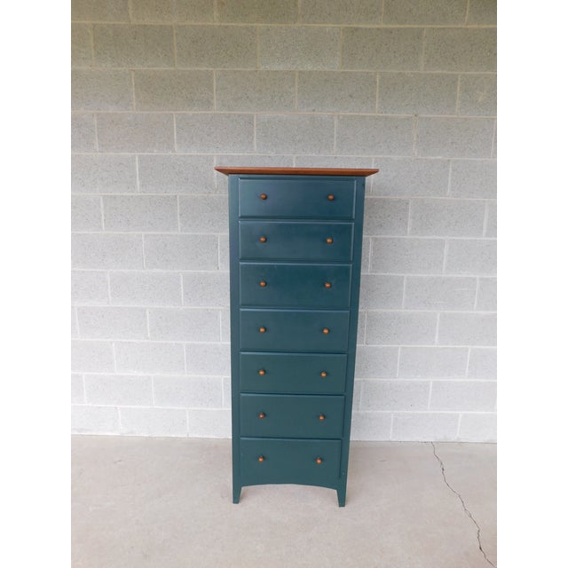 Thomasville Impressions Shaker Style Lingerie Chest Factory original finish, natural cherry top surface and pulls, and 7...