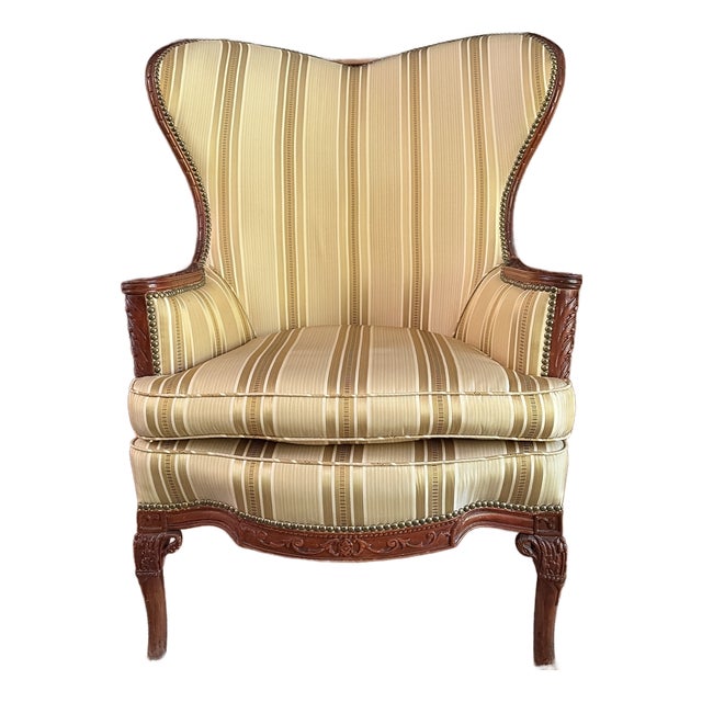 Late 20th Century Wing Accent Chair For Sale