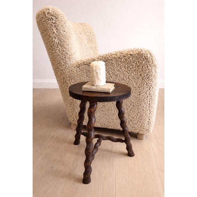 An early 20th-century turned leg bobbin stool, sourced from the south of France, this piece carries the quiet charm of...