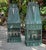 Pair of Monumental Art Deco Style Verdigris Copper & Brass Wall Lanterns For Sale - Image 13 of 16