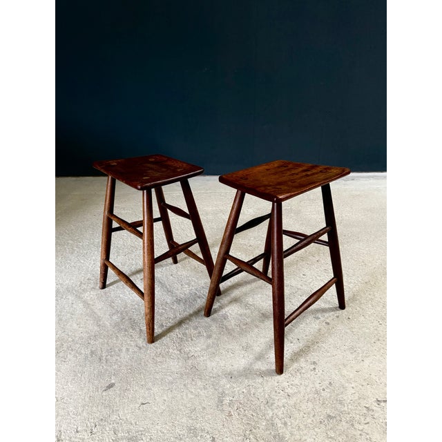 19th Century Antique Handmade Ladder Stools, 1890s, Set of 2 For Sale - Image 5 of 18