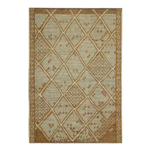 Rug & Kilim’s Moroccan Style Rug in Rust with Beige and Gray - 6'x9'